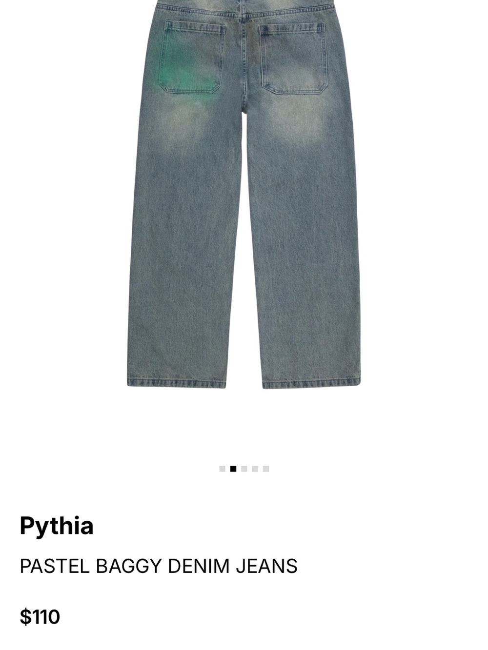 Pythia pacsun Light Blue Washed Denim Jeans with Green Accent